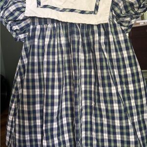 Plaid Dress with White Accents